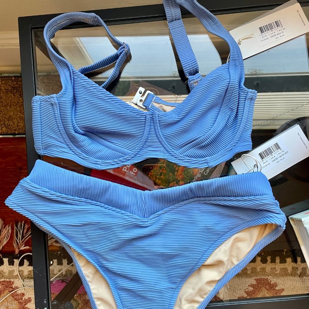 Zulu & Zephyr Sea Blue Bikini Set (Size 4)